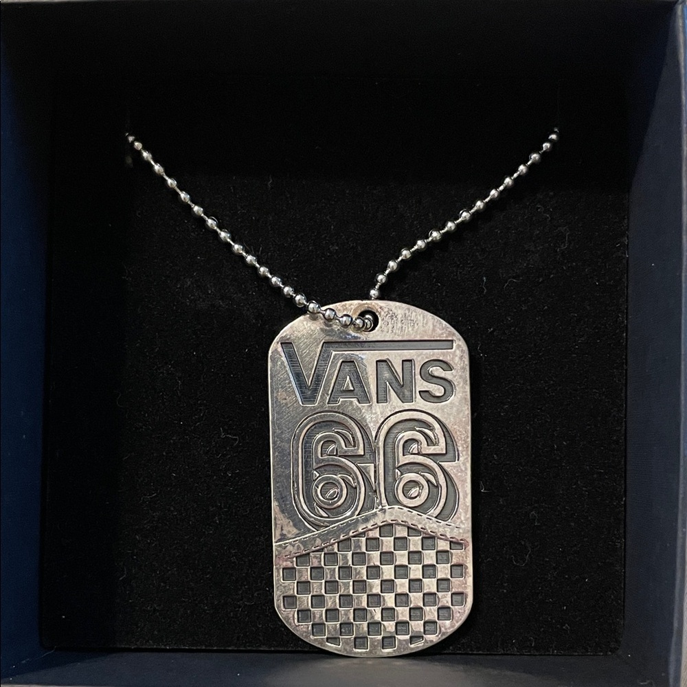 Vans Silver Dog Tag Necklace